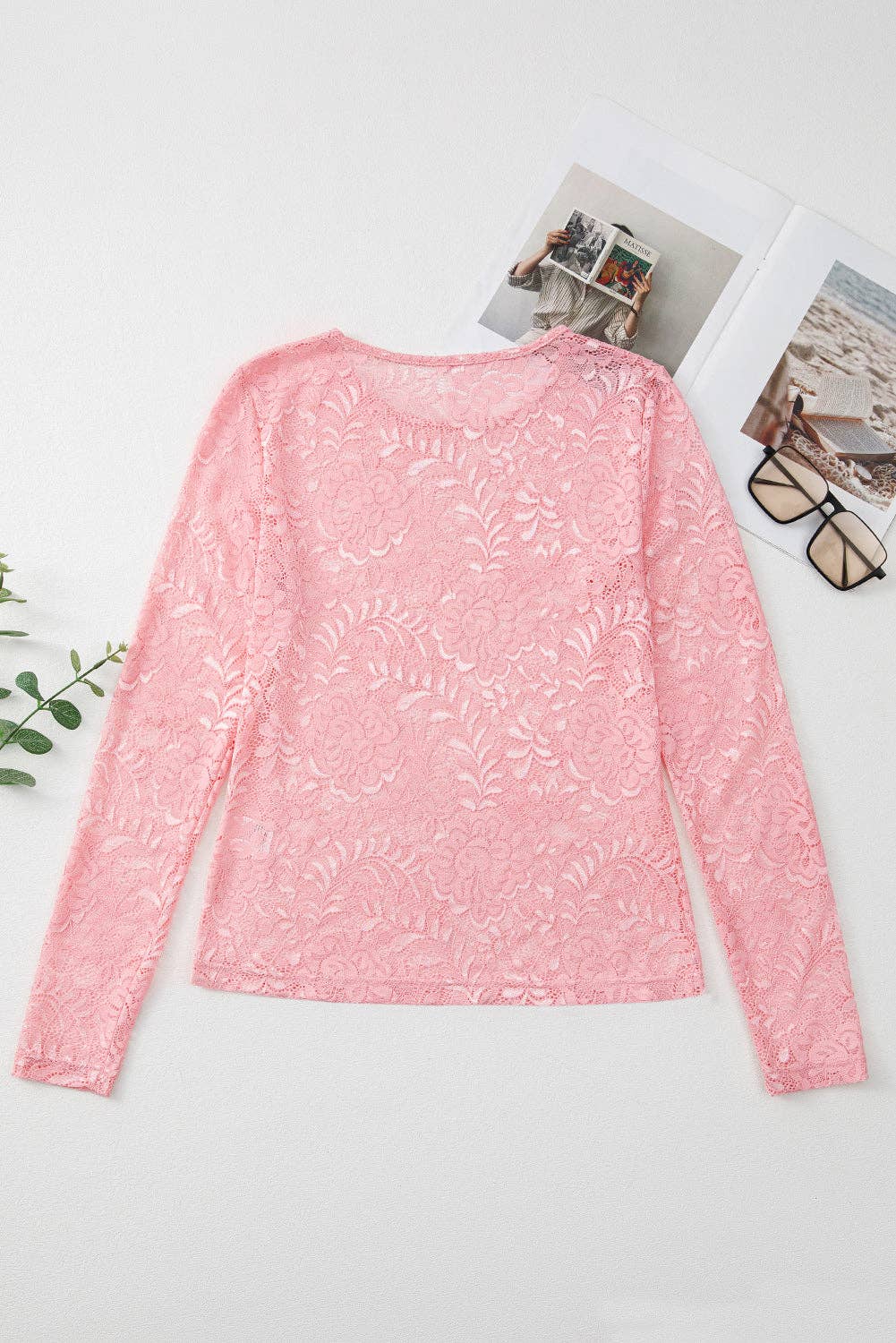 Sheer Lace Long Sleeve Top LALA LOO