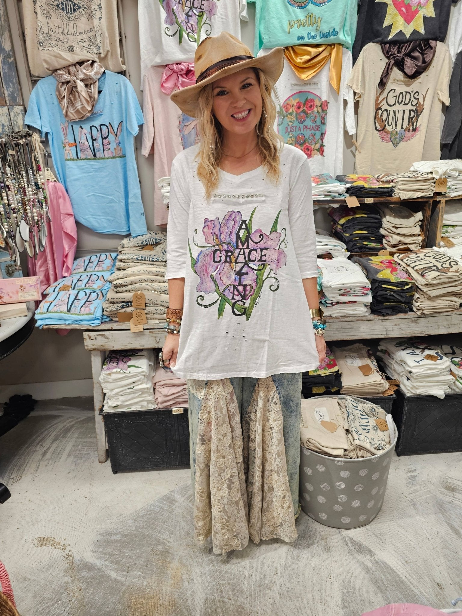 Amazing Grace Tattered Tee - 926 West