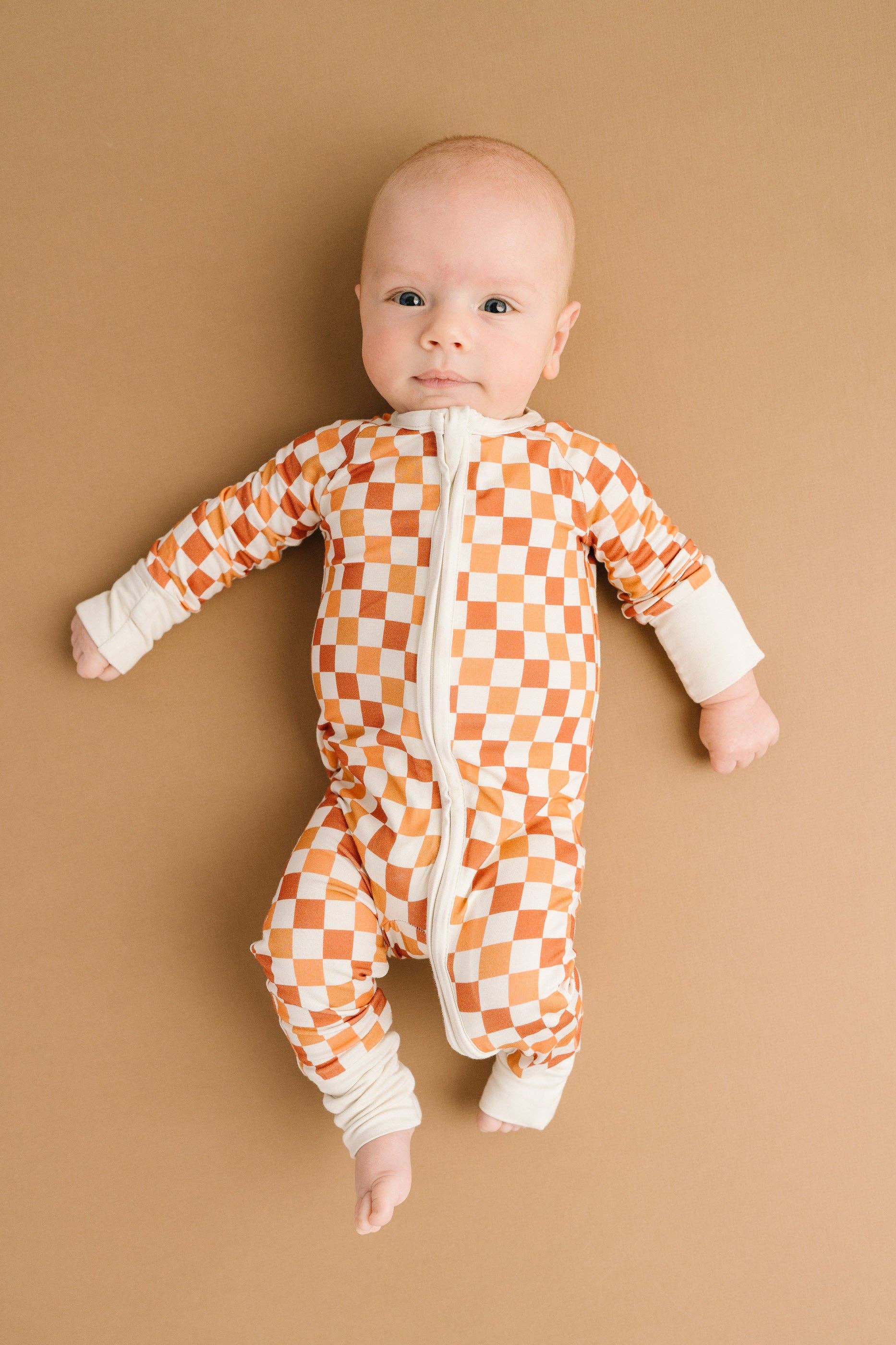 Fall Checkered Bamboo Sleeper Emerson+Ivory