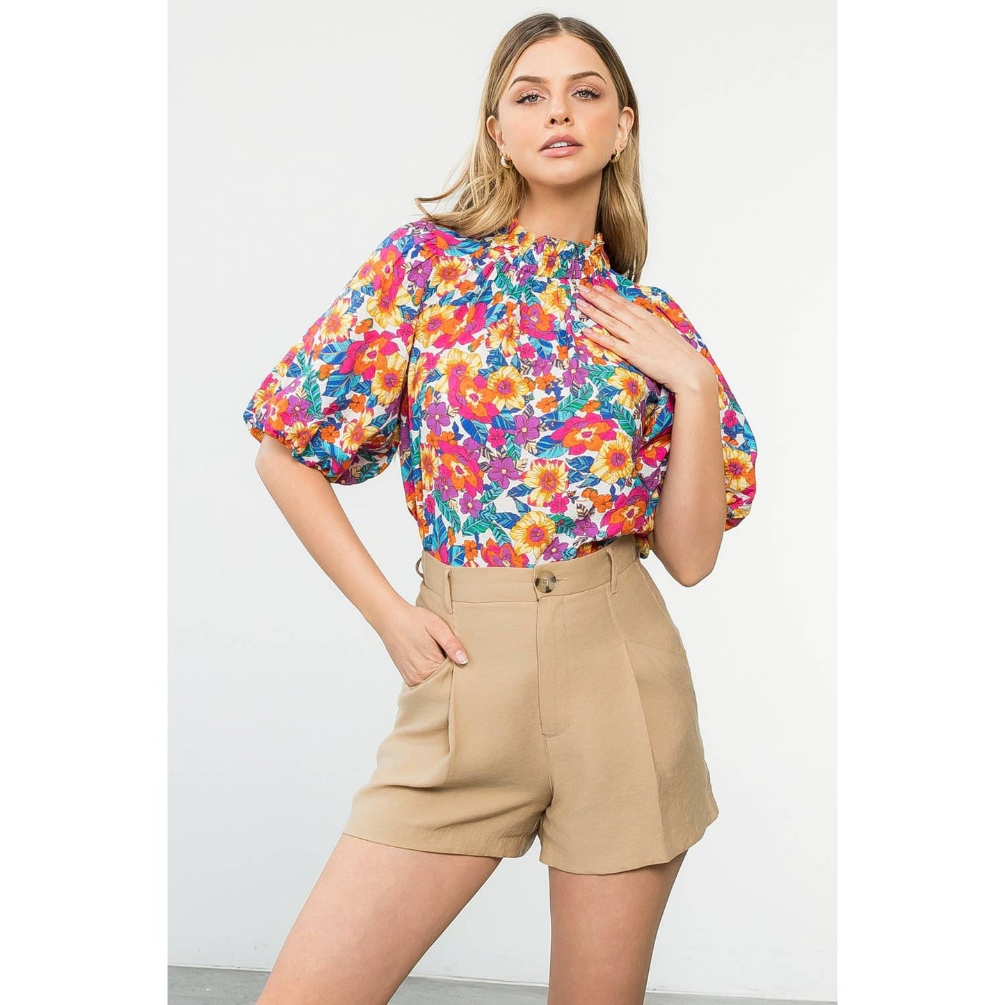 Puff Sleeve Floral Top
