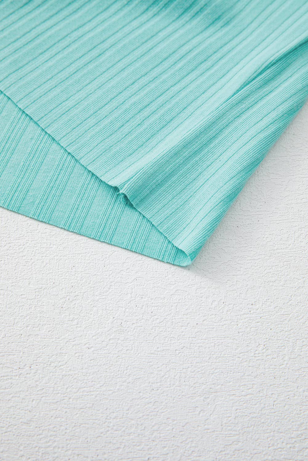 Ribbed Button V Neck Tank Top and Shorts Set