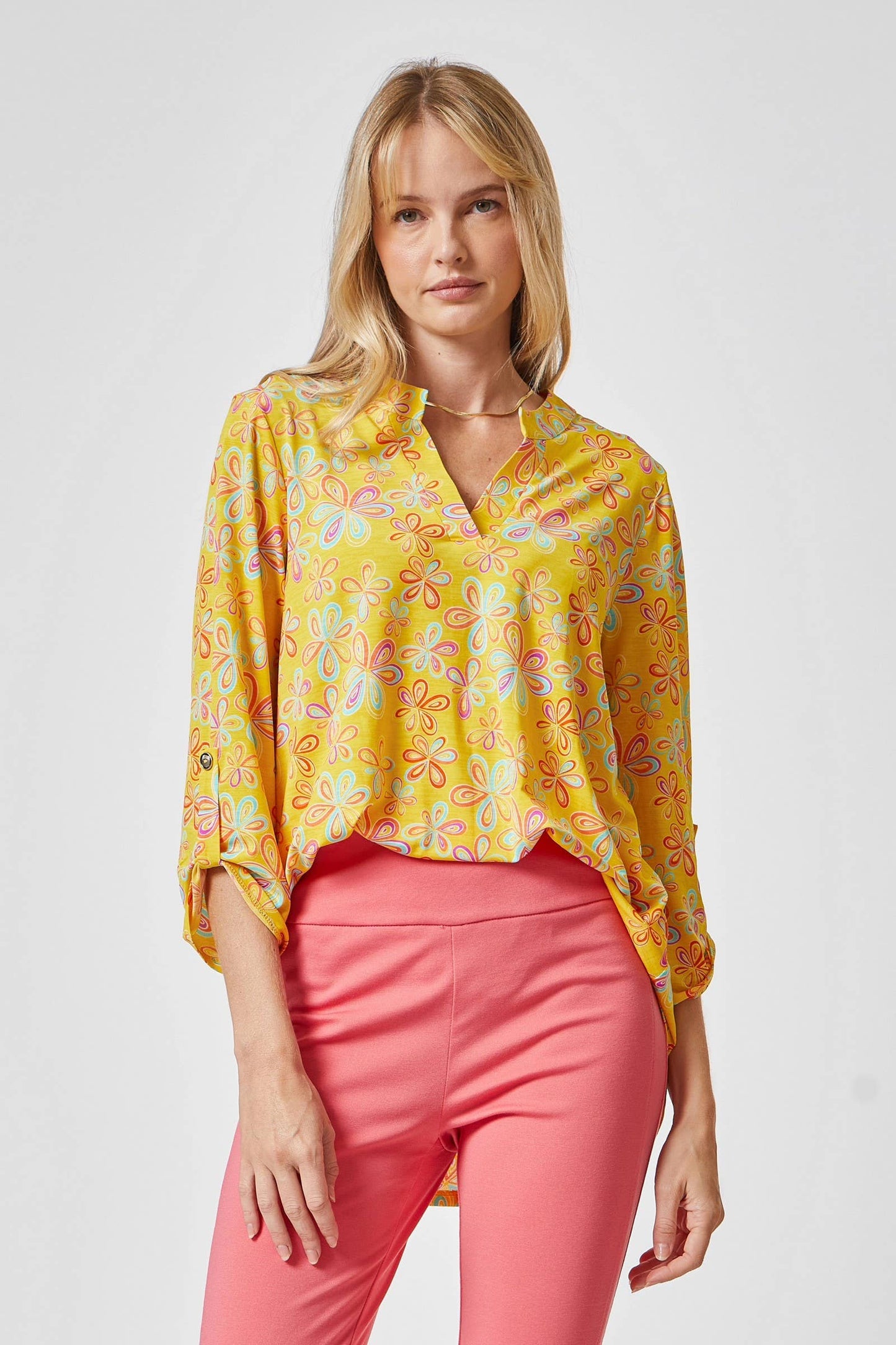 3/4 Sleeve LIZZY MEDALLION Wrinkle Free Blouse Dear Scarlett