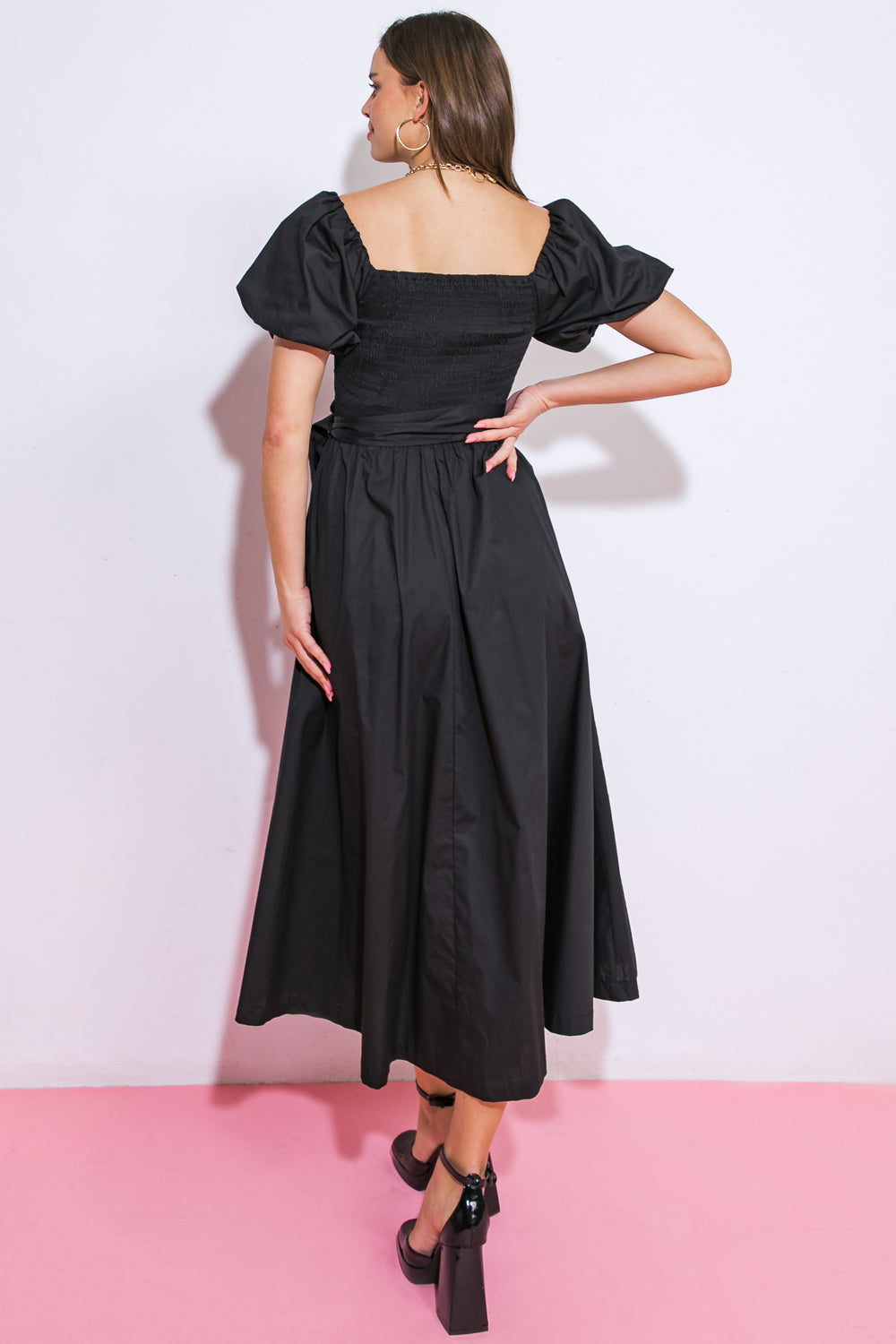 A PEACEFUL PLACE WOVEN MIDI DRESS Flying Tomato