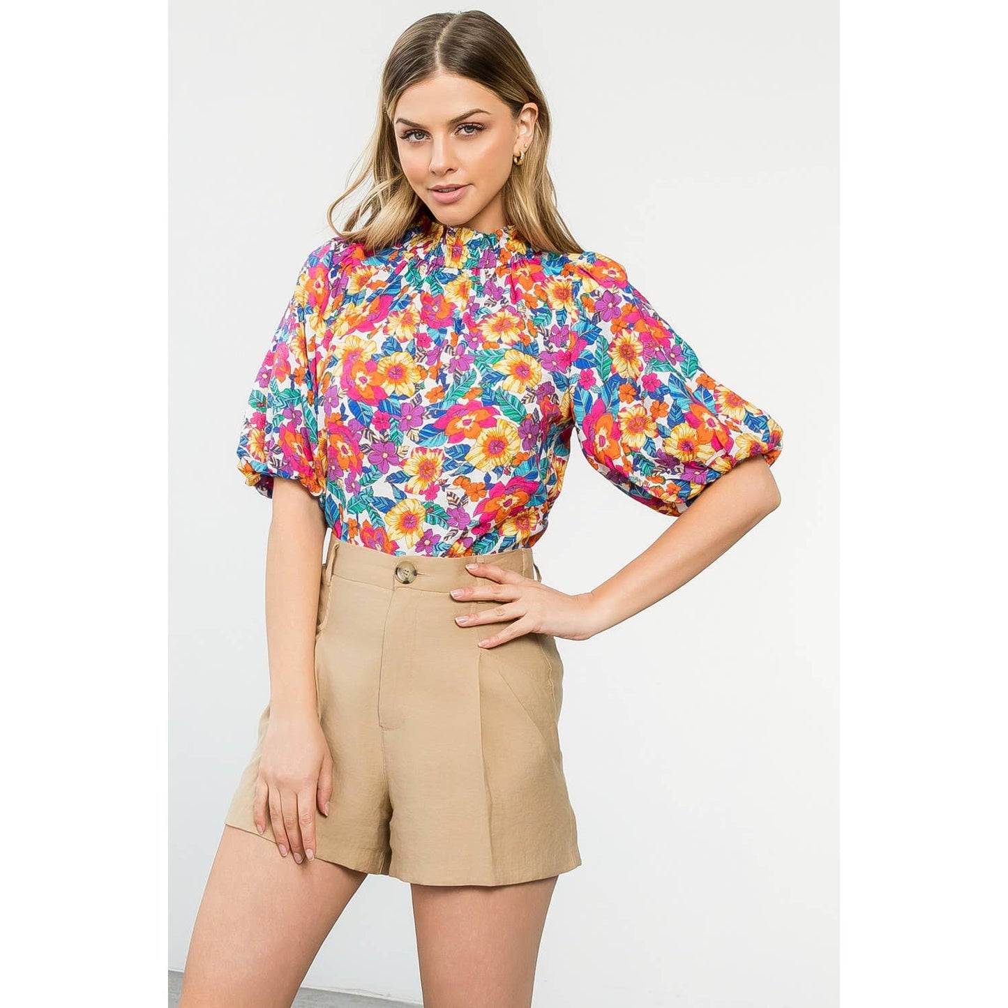Puff Sleeve Floral Top