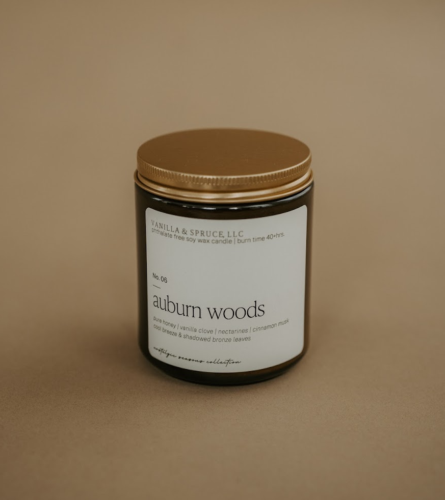 7 oz Candle - Auburn Woods Vanilla and Spruce, LLC