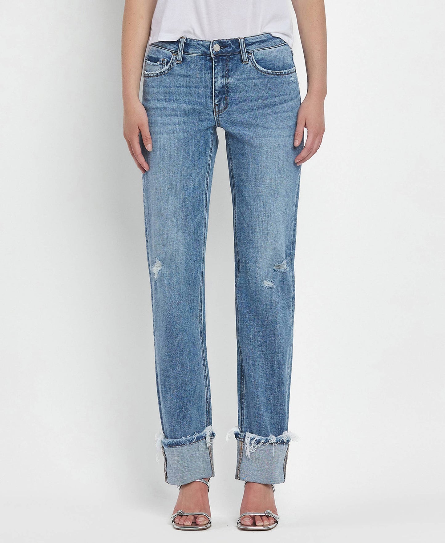 MID RISE CUFFED STRAIGHT JEANS LV1504 Lovervet by VERVET