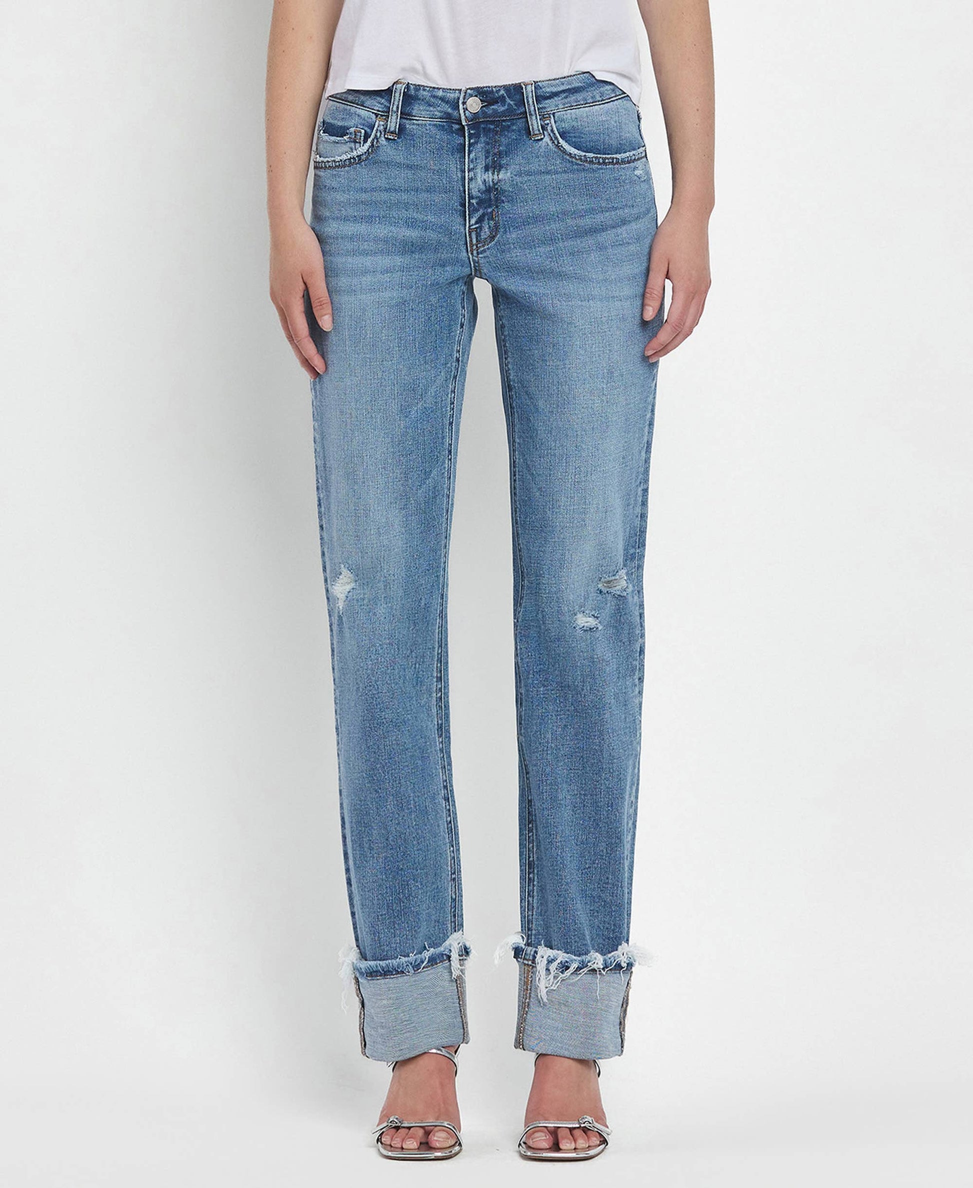 MID RISE CUFFED STRAIGHT JEANS LV1504 Lovervet by VERVET
