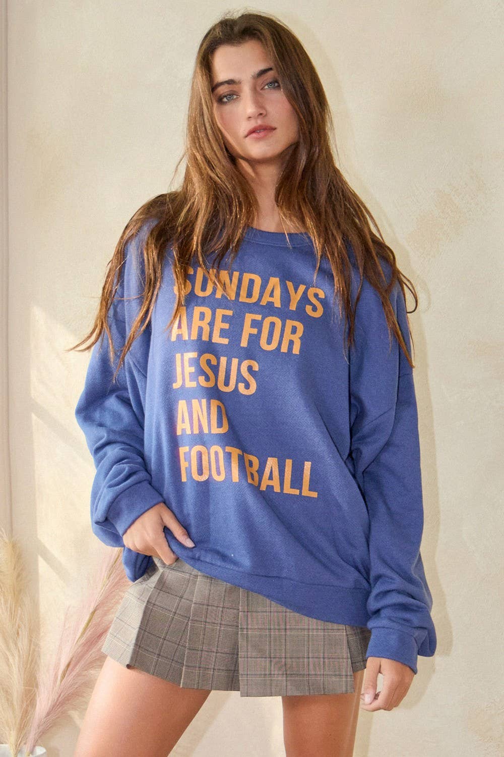 SUNDAYS ARE FOR JESUS AND FOOTBALL' Graphic Top BUCKETLIST