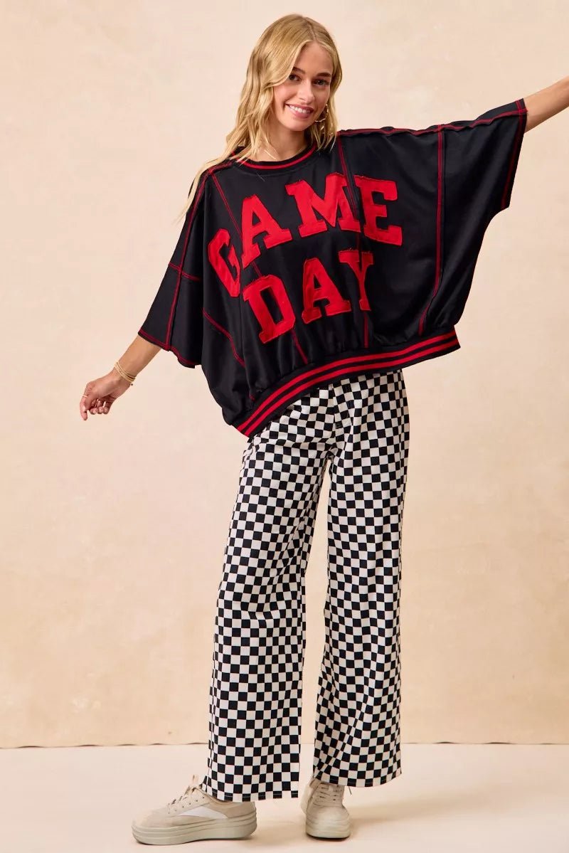 BiBi Gameday Theme Checkered Printed Pants - 926 West