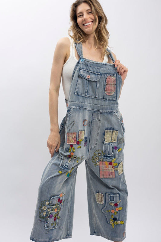 Bluevelvet Vintage Washed Denim Oversized Bib Overalls - 926 West