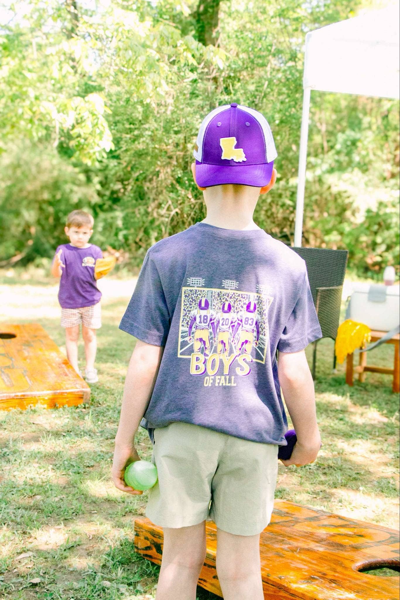 Boys of Fall | Purple + Gold | Football Kid’s Tee - 926 West