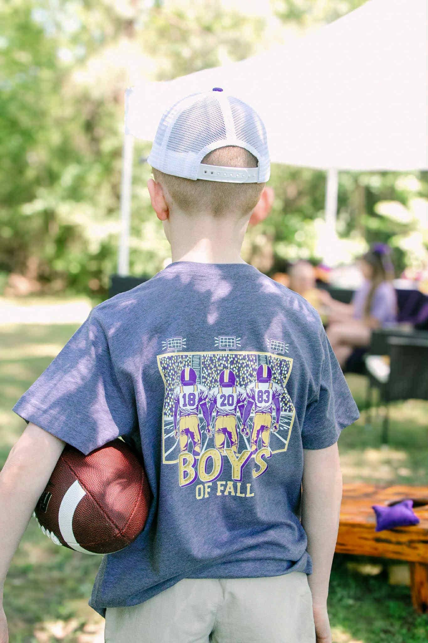 Boys of Fall | Purple + Gold | Football Kid’s Tee - 926 West