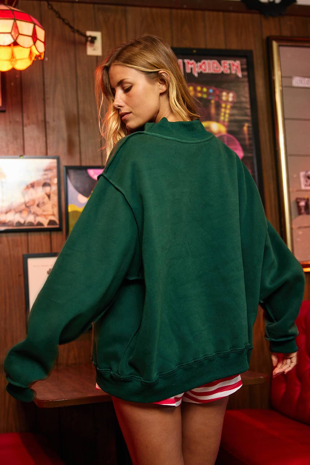 BUCKETLIST - MERRY CHRISTMAS Printed Reversible Mockneck Sweatshirt - 926 West