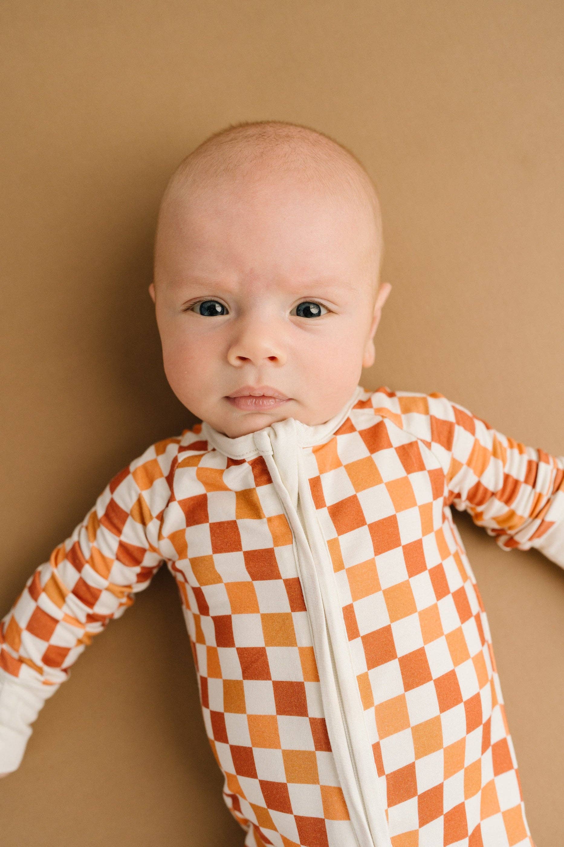 Fall Checkered Bamboo Sleeper Emerson+Ivory