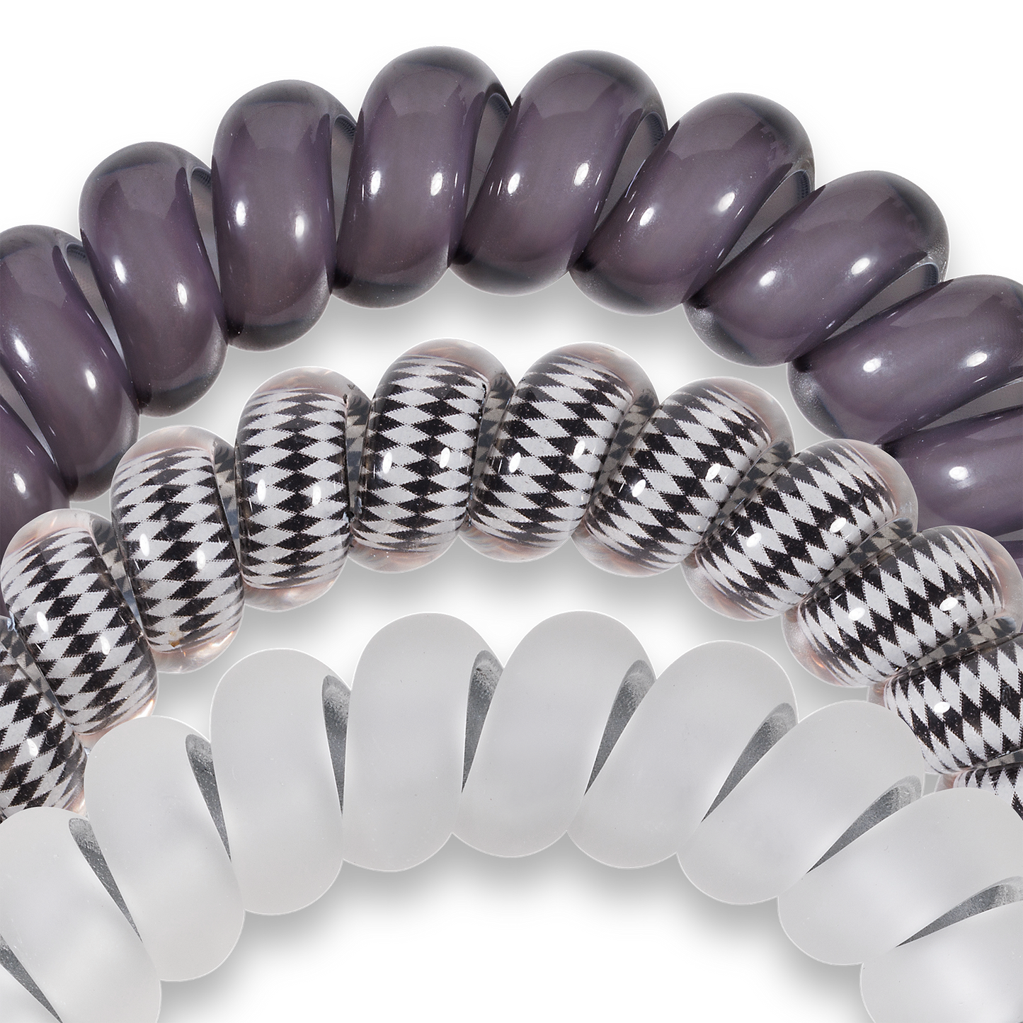 Spiral Hair Coils | Large | Silver Flames Hair Ties TELETIES