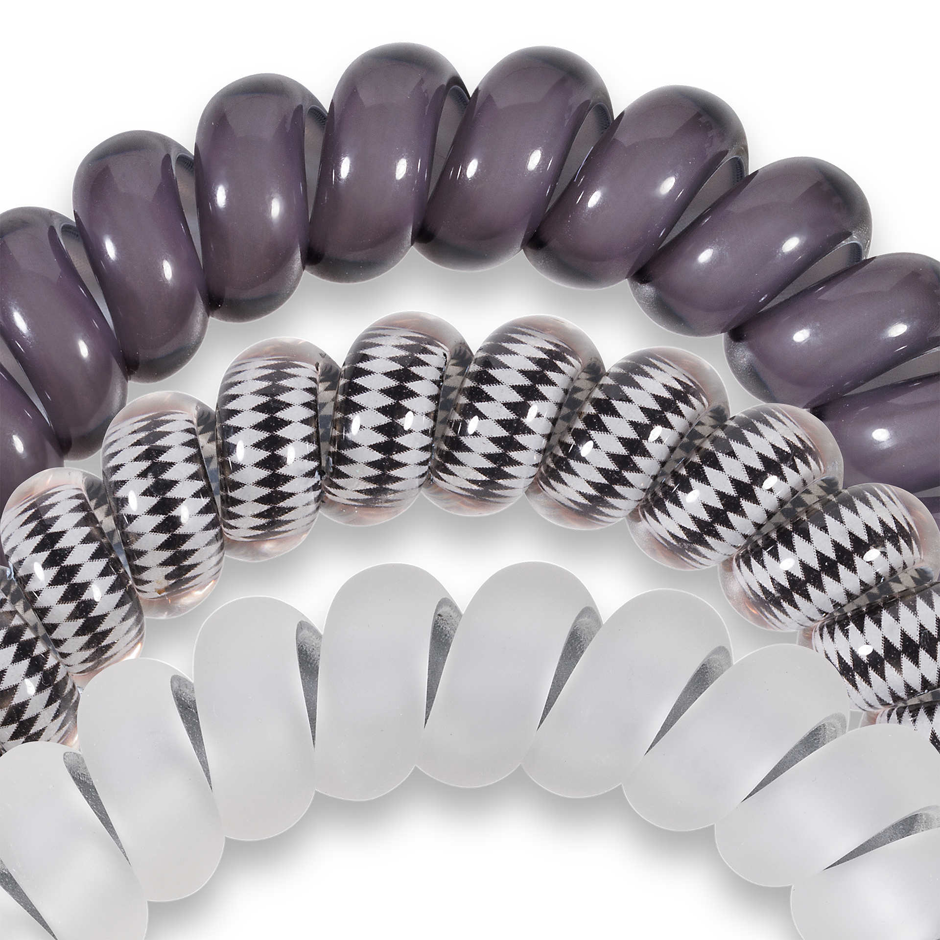 Spiral Hair Coils | Large | Silver Flames Hair Ties TELETIES