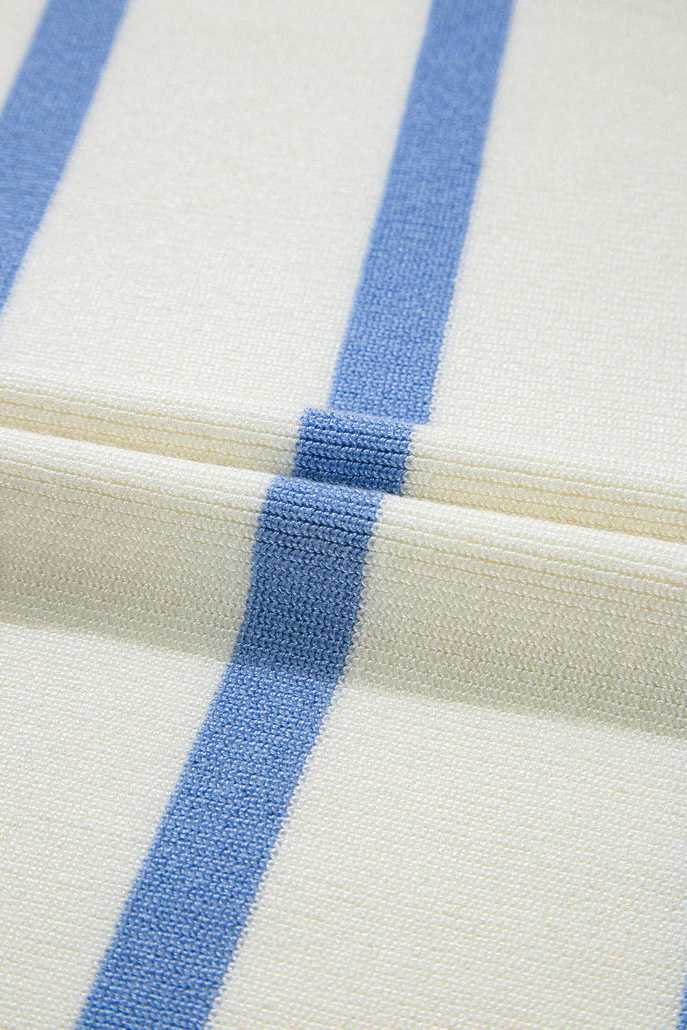 Stripe Collared V-Neck Sleeveless Sweater Top