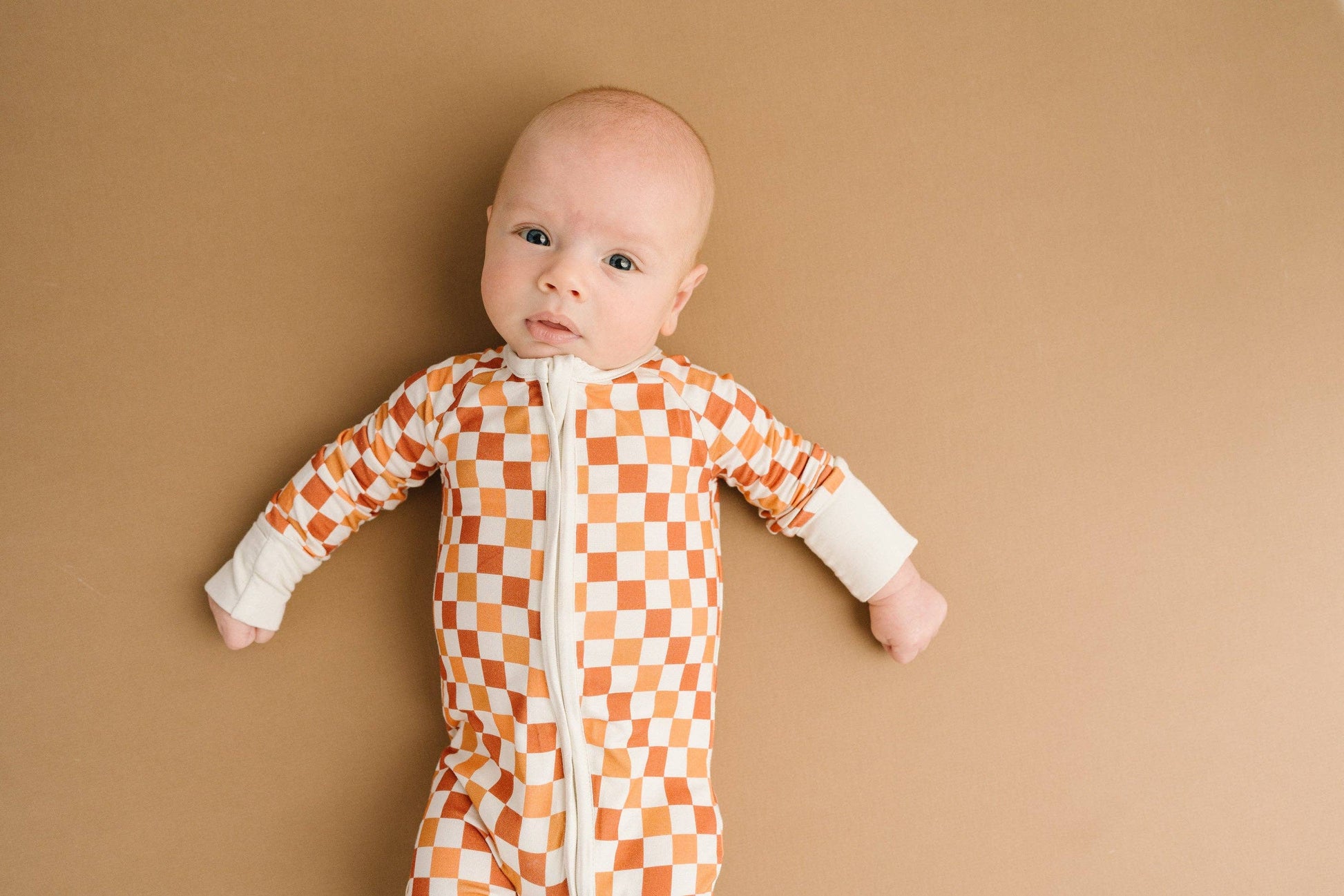 Fall Checkered Bamboo Sleeper Emerson+Ivory