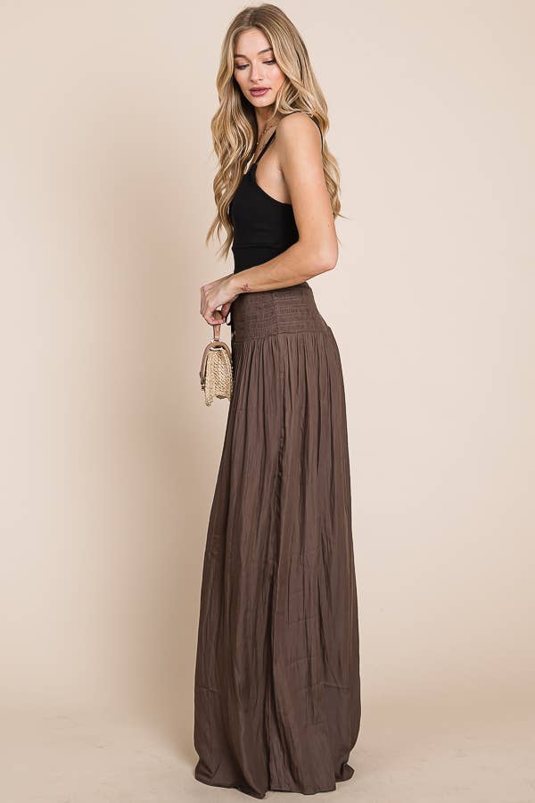 Ruched waist wide resort pants JBJ1036