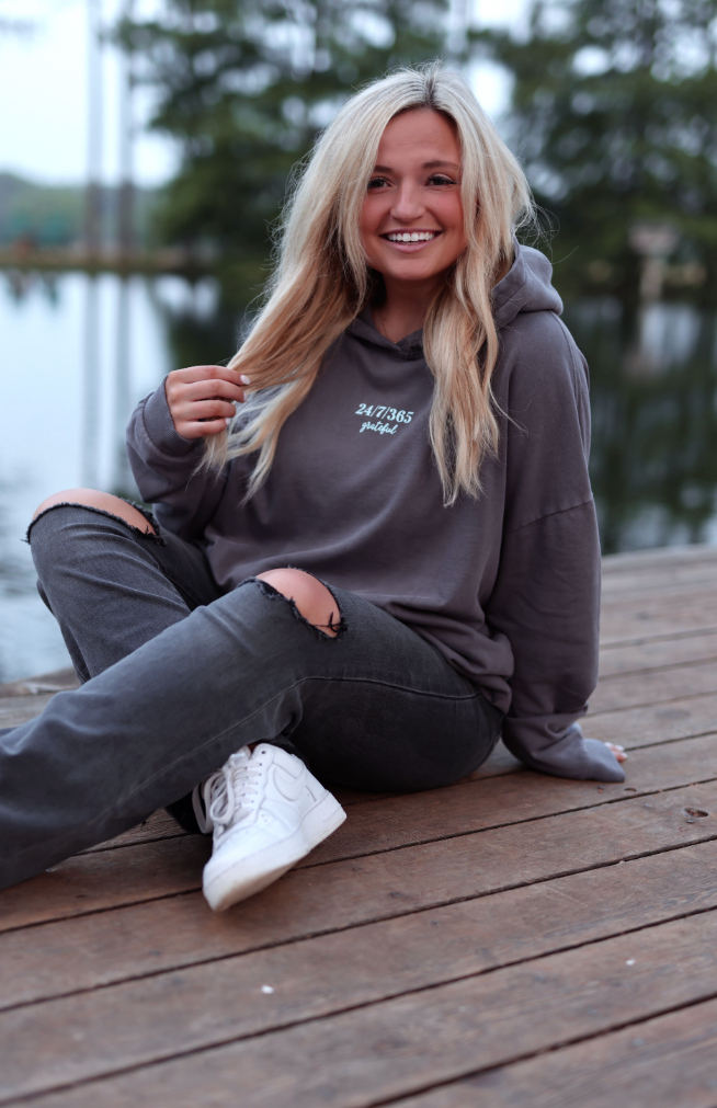 Slow Down - (Charcoal) Oversized Hoodie Jadelynn Brooke