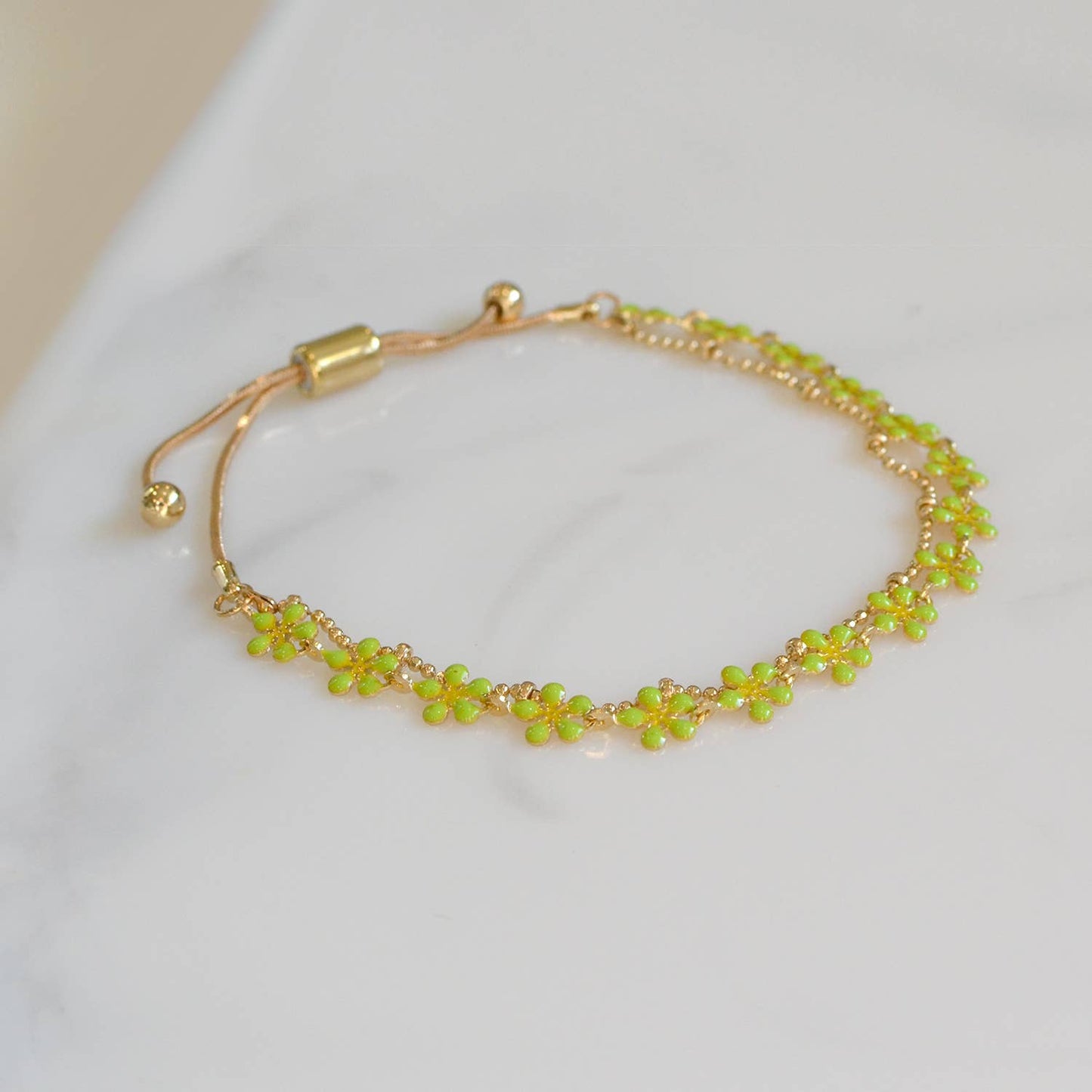 Color Epoxy Enamel Flower Adjustable Chain Bracelets StarryNYC