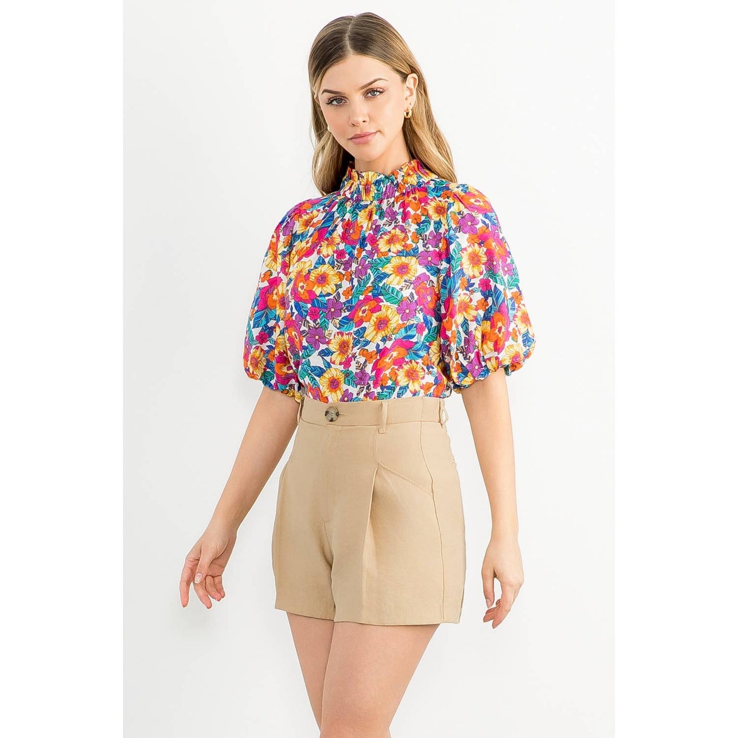 Puff Sleeve Floral Top