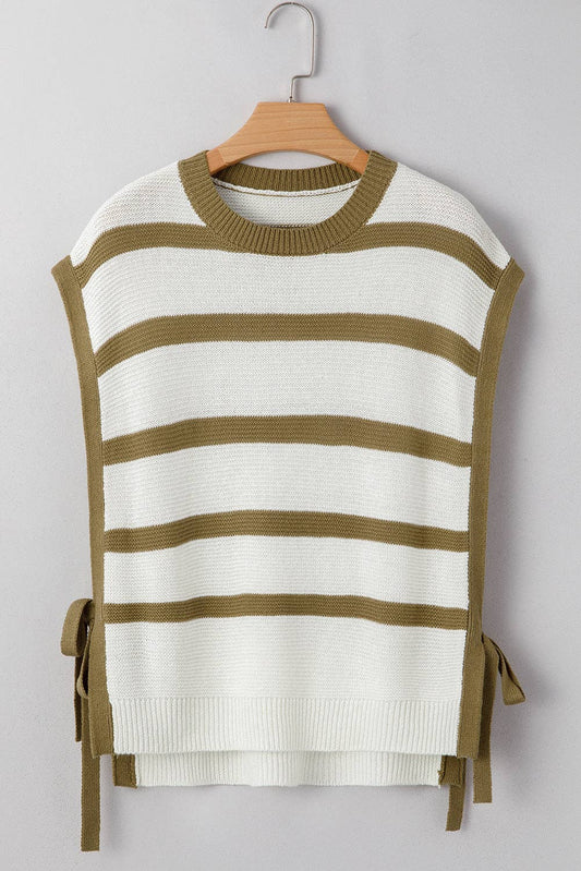 FINAL SALE- Stripe Tie Side Summer Sweater Top