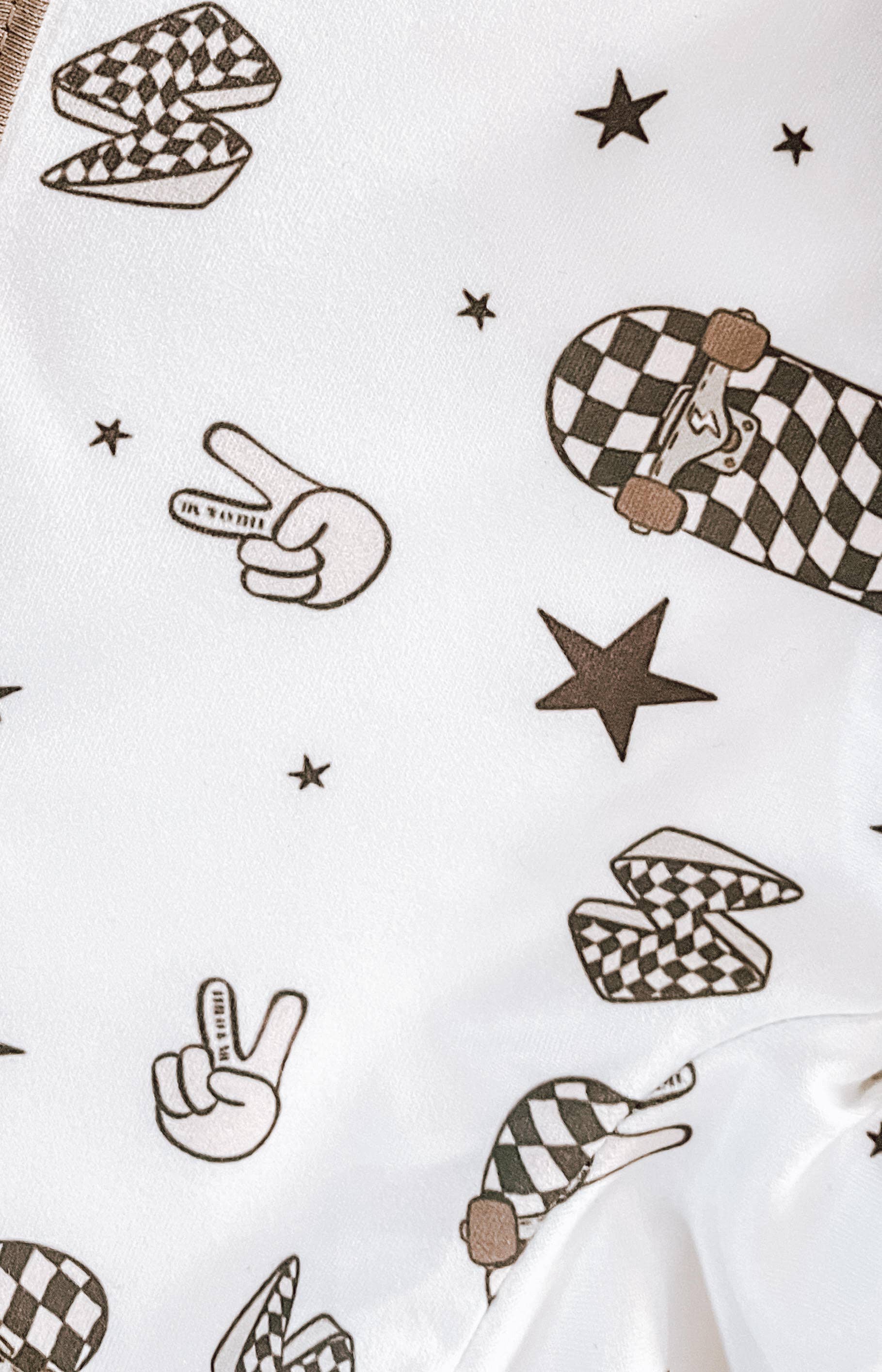 Checker Skate Board Peace Sign Emerson+Ivory