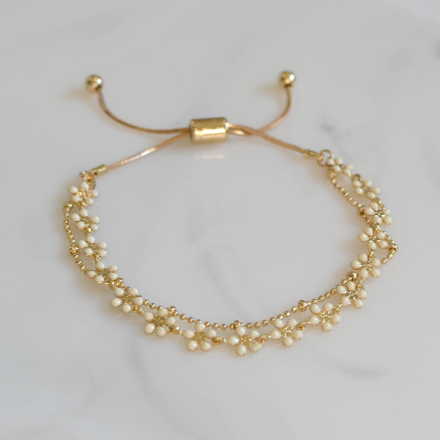 Color Epoxy Enamel Flower Adjustable Chain Bracelets - 926 West