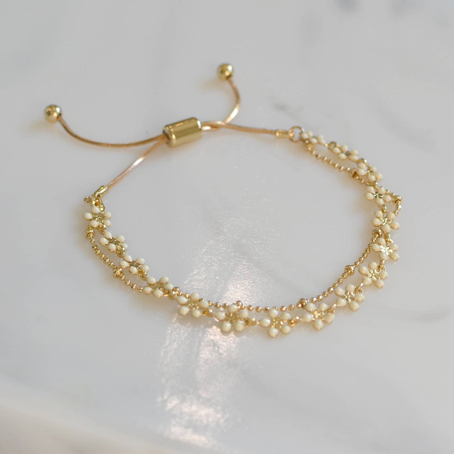 Color Epoxy Enamel Flower Adjustable Chain Bracelets - 926 West