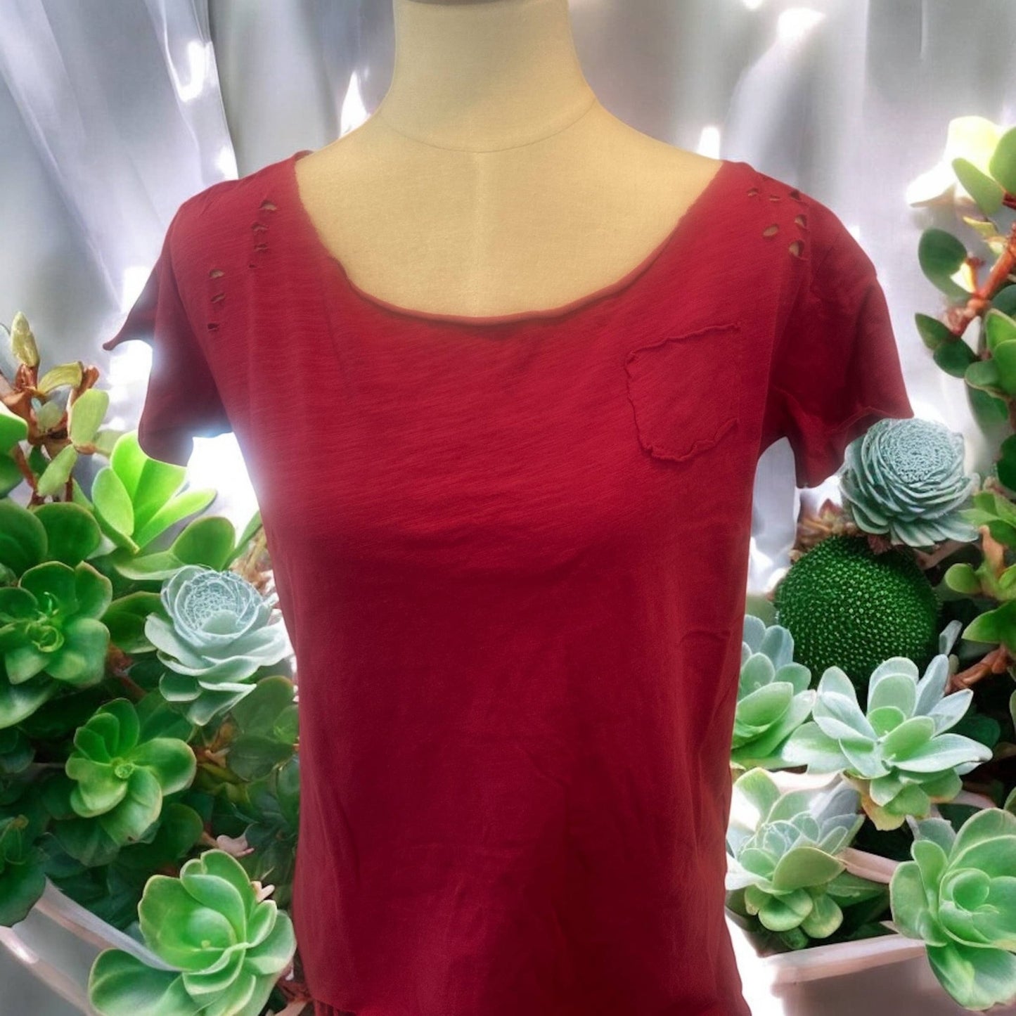 Cranberry Rip Tattered Shirt - 926 West