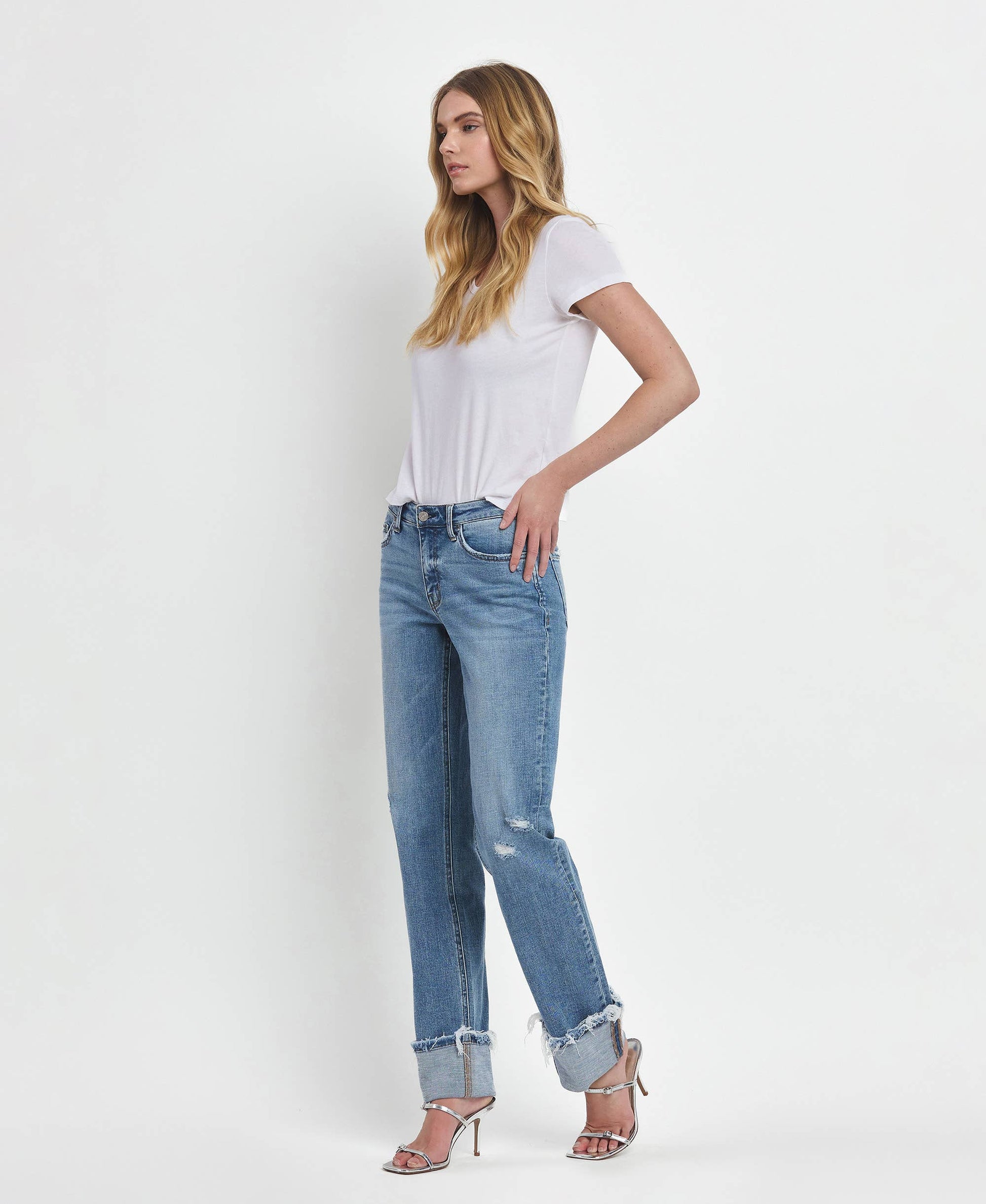 MID RISE CUFFED STRAIGHT JEANS LV1504 Lovervet by VERVET