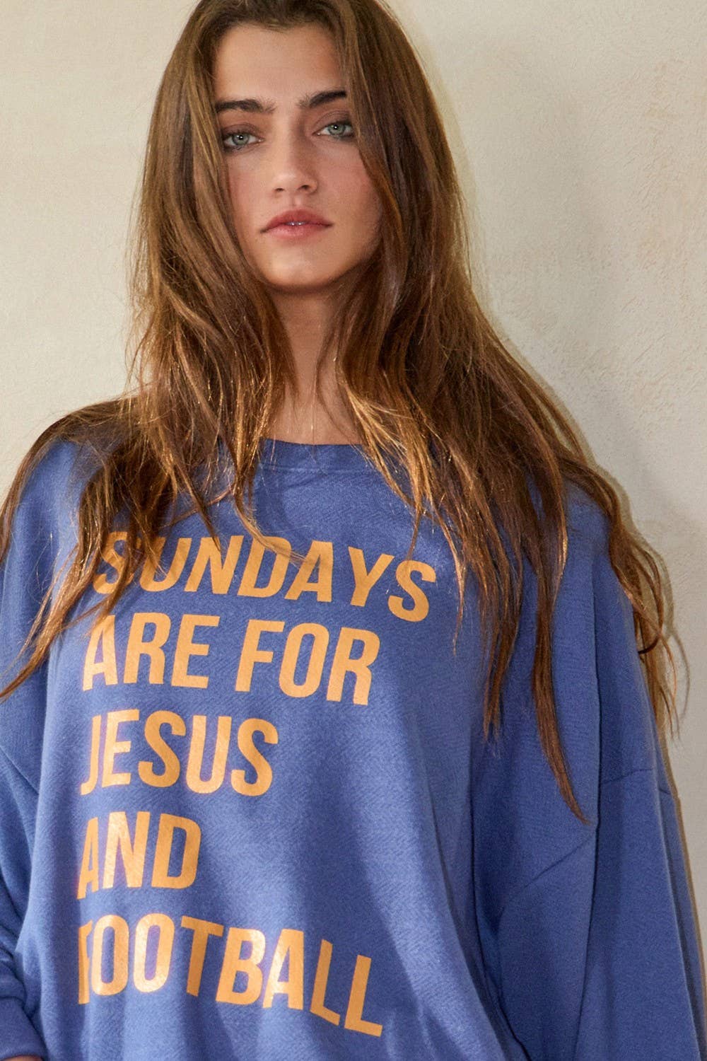SUNDAYS ARE FOR JESUS AND FOOTBALL' Graphic Top BUCKETLIST