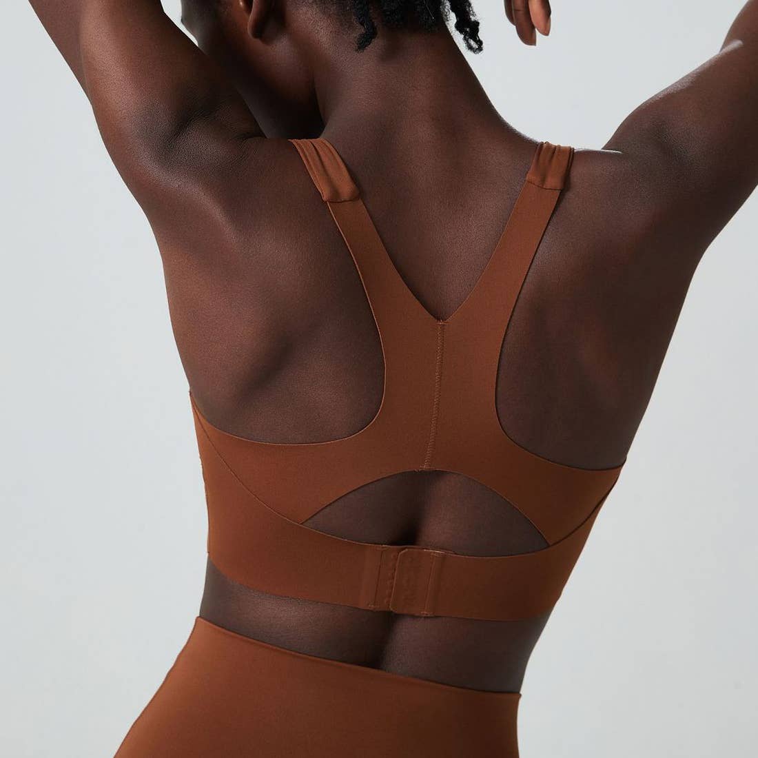 Solid Color Back Buckle High Support Fitness Sports Bra Sodalemon