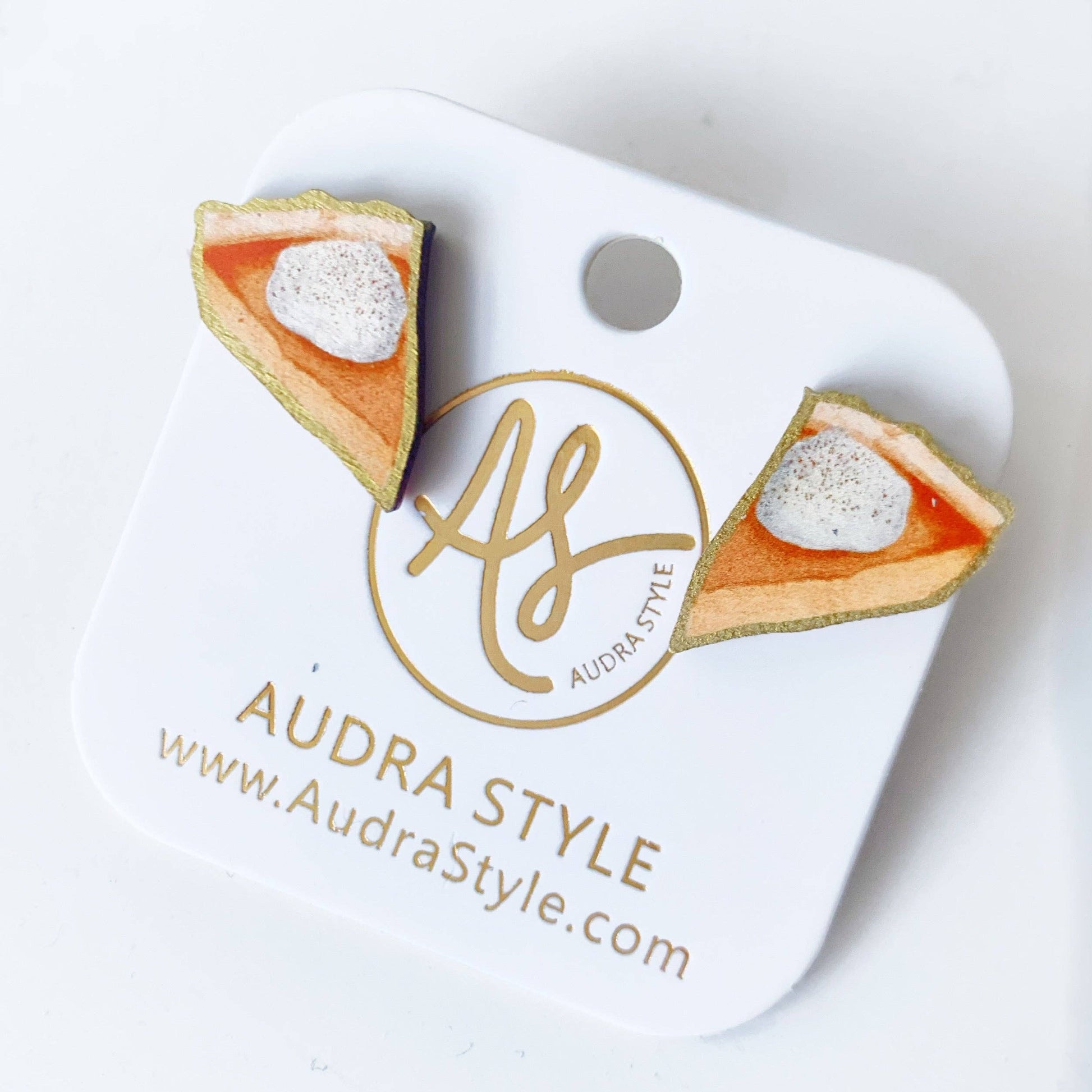 Fall Thanksgiving Statement Earring Pumpkin Pie Stud Audra Style