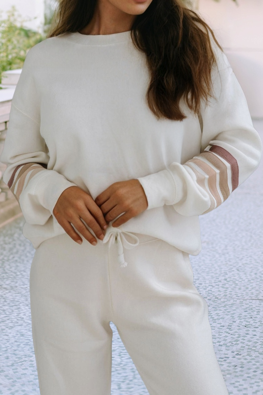 LDC Round Neck Pullover and Jogger Pants Active Outfit Little Daisy Closet