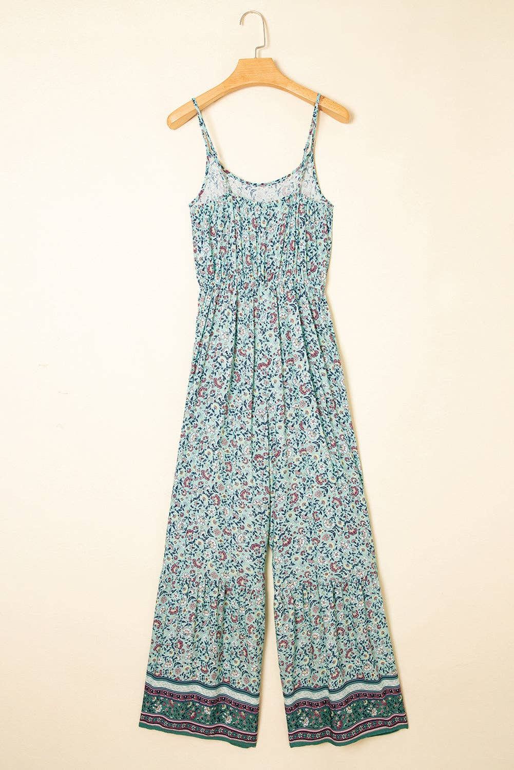 FINAL SALE- Boho Floral Ruffle Hem Summer Jumpsuit