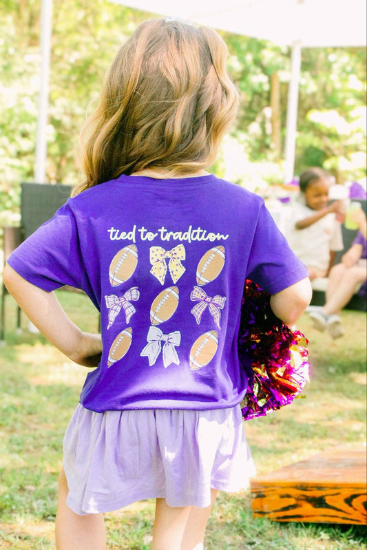 Tied to Tradition | Purple + Gold | Football Kid’s Tee Magnolia Mudbugs