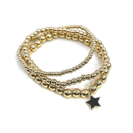 Gold Beaded Bracelets Star Stackable Stretch Bracelet StarryNYC