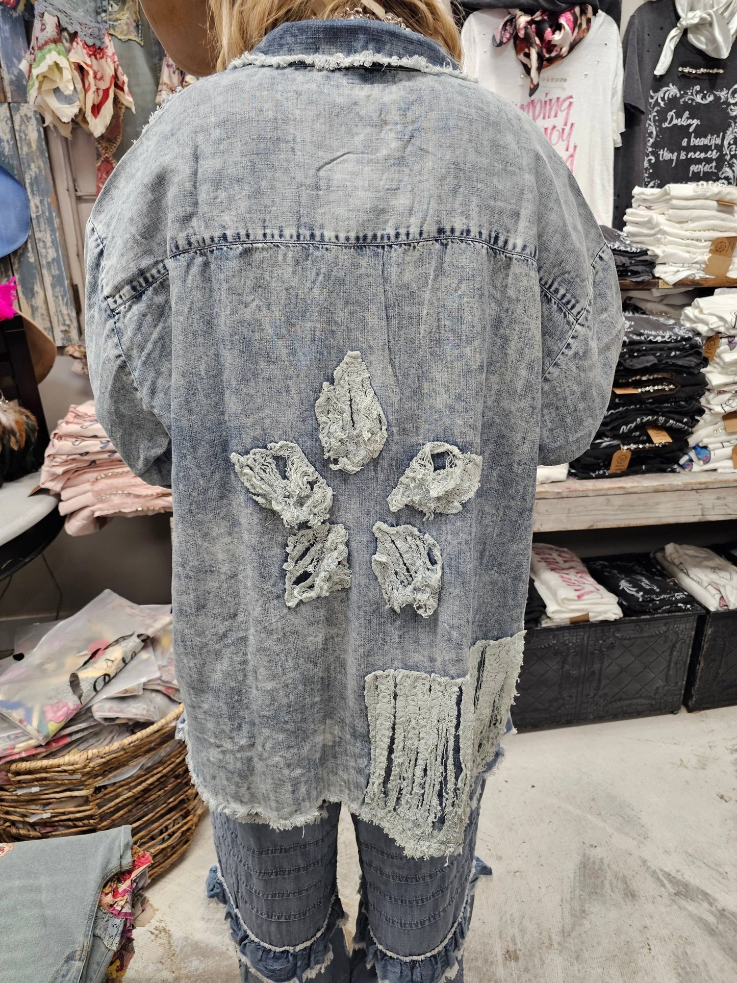 Distressed Tencel Shirt - 926 West