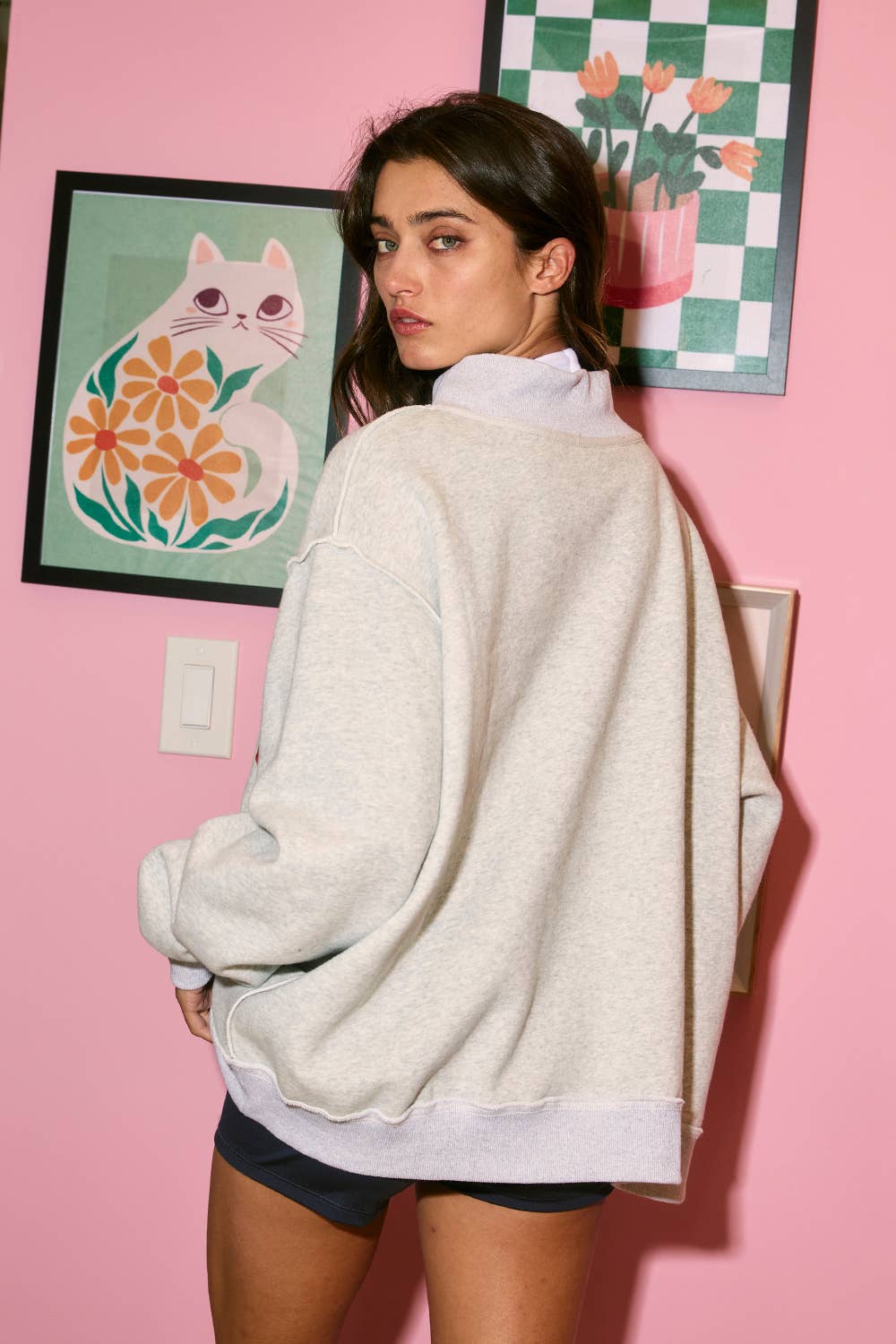 IT2594-GEORGIA 'GEORGIA & GA' Print Reversible Mockneck Swea BUCKETLIST