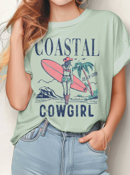 COASTAL COWGIRL BEACH CLUB GRAPHIC TSHIRTS