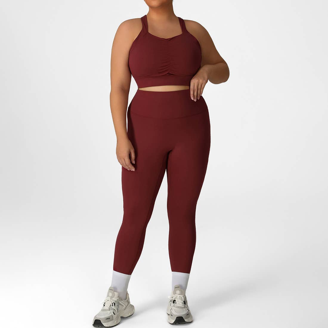 Women's Plus Size Quick-Dry High-Stretch Tight Yoga Set Sodalemon
