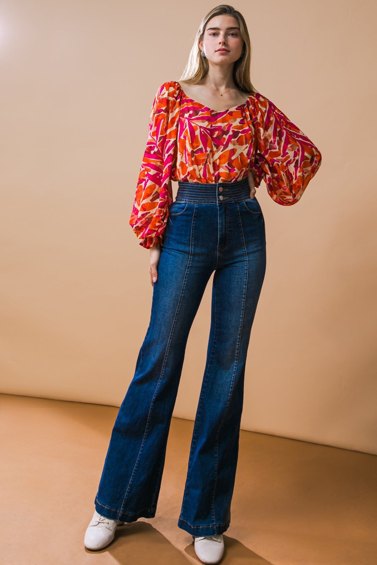 DESIRABLE STYLE WOVEN TOP Flying Tomato