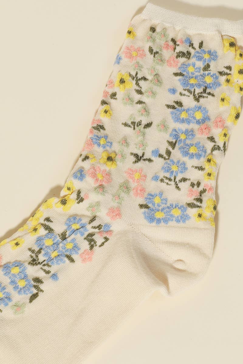 Assorted Flower Pattern Socks Anarchy Street