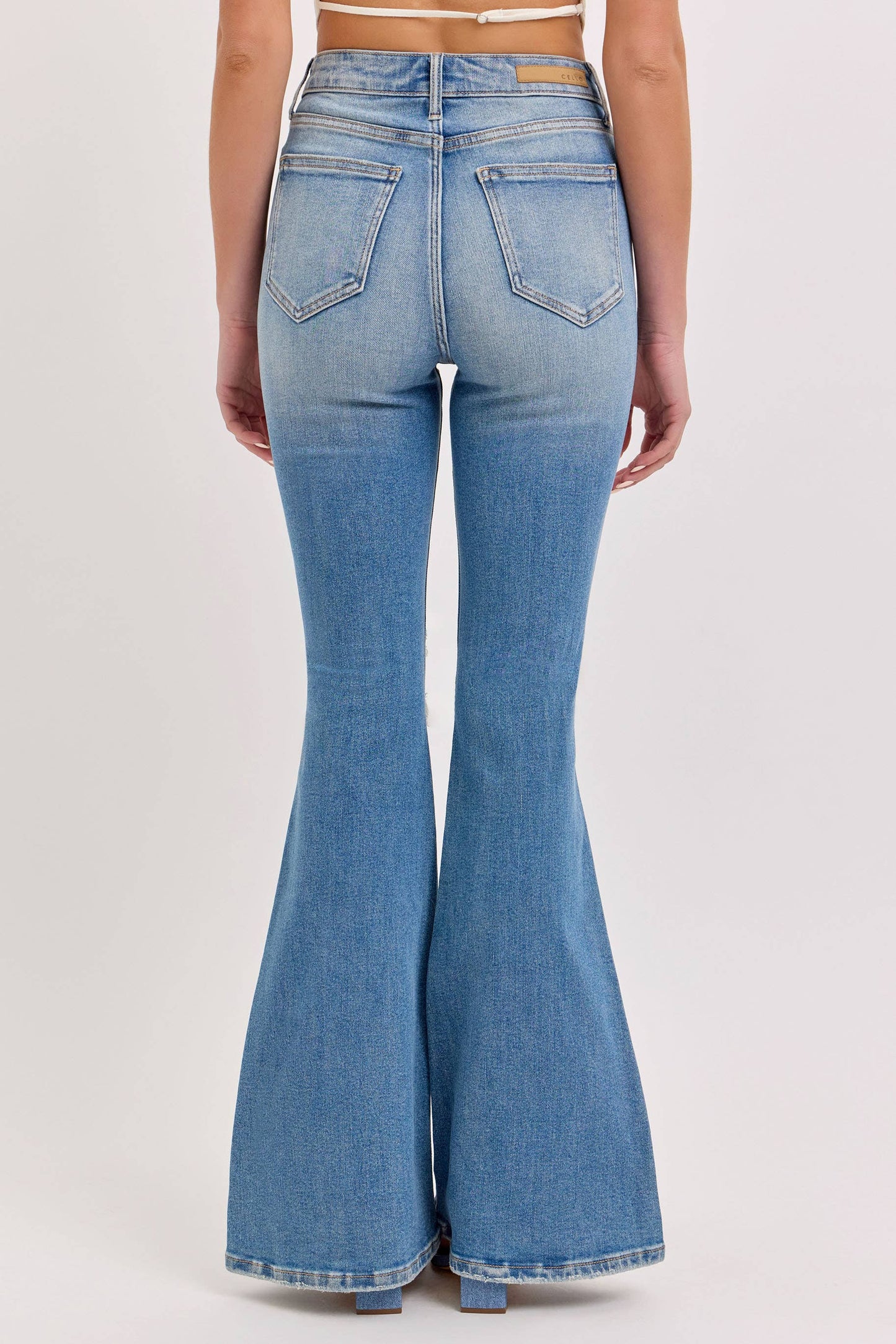 High Rise Super Flare with Double Front Scoops [Wv39439MD] Cello Jeans