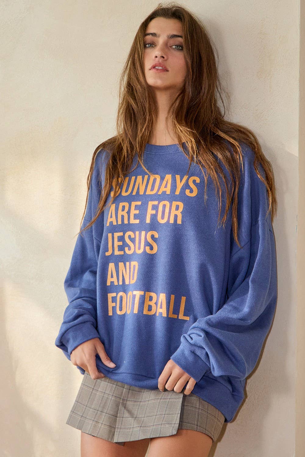 SUNDAYS ARE FOR JESUS AND FOOTBALL' Graphic Top BUCKETLIST