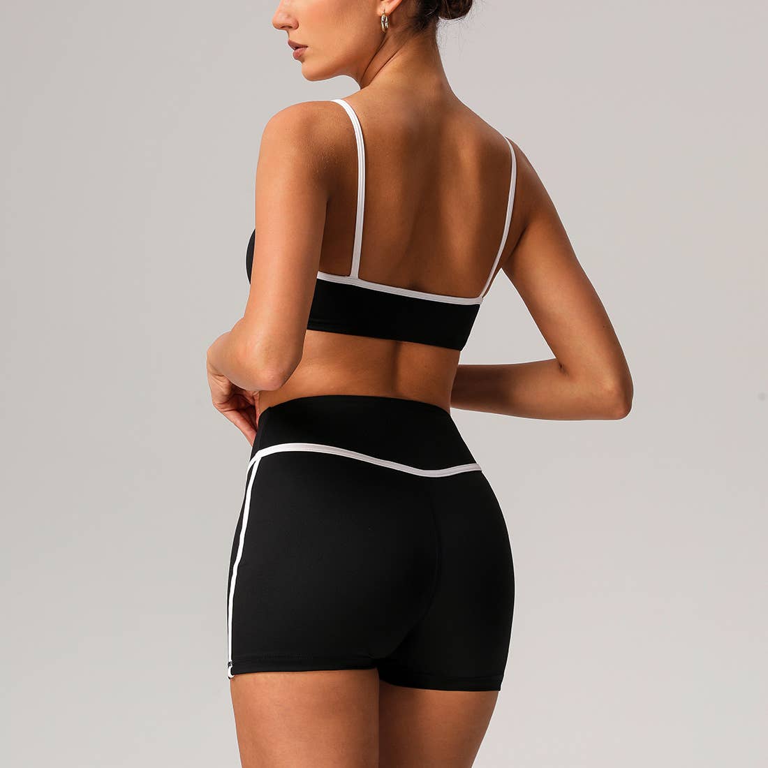 Women Contrast Color Classic Design Mid-Support Sport Bra Sodalemon