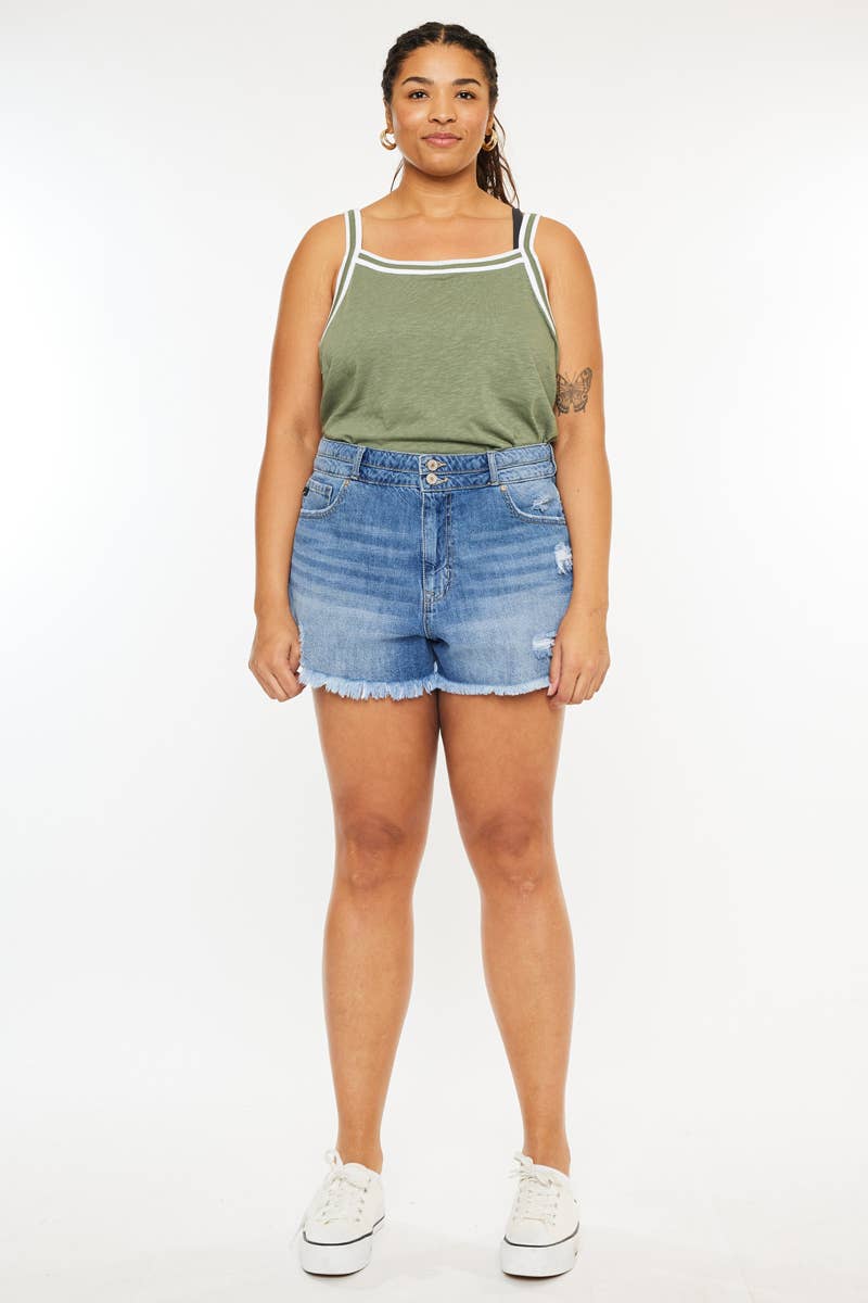 KanCan Plus Size Mom Shorts