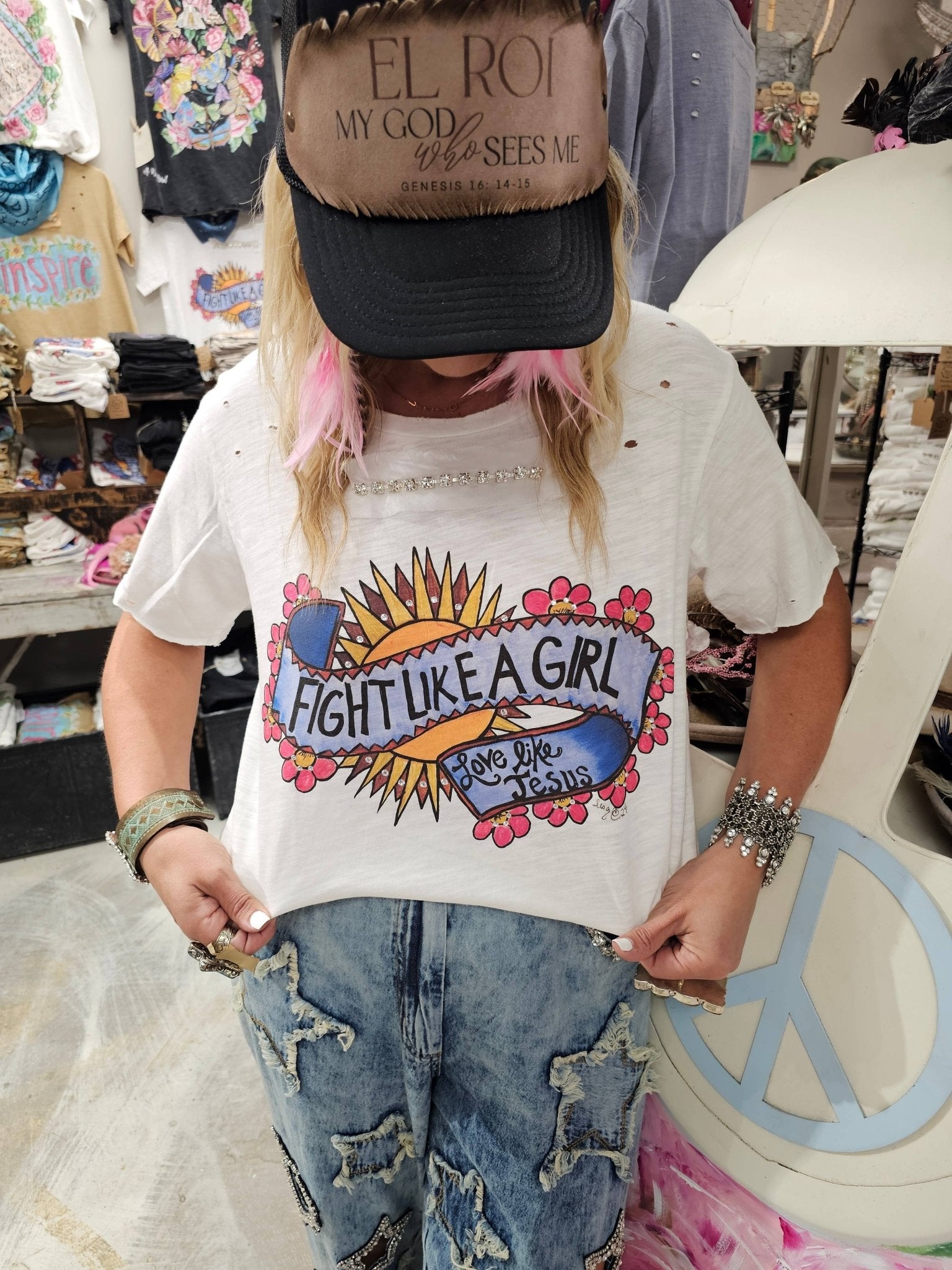 Fight Like A Girl Tattered Tee - 926 West